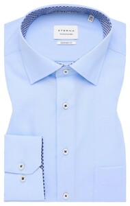 Eterna Original Shirt Uni Color Poplin Non-Iron Overhemd Licht Blauw