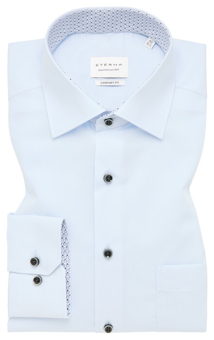 Eterna Original Shirt Uni Cotton Poplin Non-Iron Overhemd Sky Blue