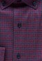 Eterna Performance Shirt Twill-Stretch Fine Check Pattern Dark Red