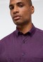 Eterna Performance Shirt Twill-Stretch Fine Check Pattern Dark Red