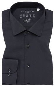 Eterna Performance Shirt Twill Stretch Non-Iron Overhemd Zwart