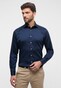 Eterna Performance Shirt Twill-Stretch Plain Color Easy Iron Navy