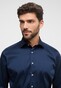 Eterna Performance Shirt Twill-Stretch Plain Color Easy Iron Navy