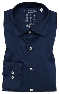 Eterna Performance Shirt Twill-Stretch Plain Color Easy Iron Overhemd Navy