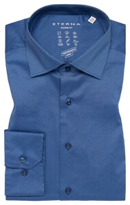 Eterna Performance Shirt Twill-Stretch Plain Color Easy Iron Overhemd Smoke Blue