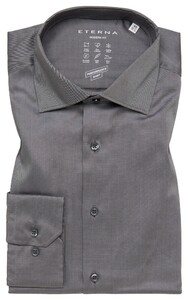 Eterna Performance Shirt Twill-Stretch Plain Color Easy Iron Overhemd Zilver