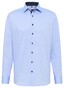 Eterna Pinpoint Oxford Cotton Non-Iron Classic Kent Longer Sleeve Overhemd Blauw