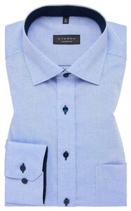 Eterna Pinpoint Oxford Cotton Non-Iron Classic Kent Overhemd Blauw