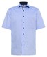 Eterna Pinpoint Oxford Short Sleeve Cotton Non-Iron Overhemd Blauw