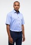 Eterna Pinpoint Oxford Short Sleeve Cotton Non-Iron Overhemd Blauw