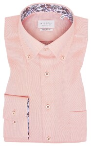 Eterna Plain Color Cotton Non-Iron Oxford Classic Button-Down Overhemd Zalm