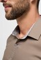 Eterna Plain Color Poplin Non-Iron Mini Kent Subtle Details Overhemd Walnut