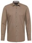 Eterna Plain Color Poplin Non-Iron Mini Kent Subtle Details Overhemd Walnut