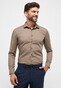 Eterna Plain Color Poplin Non-Iron Mini Kent Subtle Details Overhemd Walnut