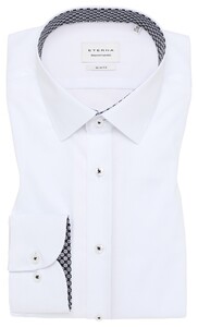 Eterna Poplin Non-Iron Dynamic Cotton Natural Stretch Overhemd Wit