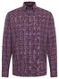 Eterna Premium 1863 Flanel Check Classic Button-Down Easy-Iron Overhemd Wijnrood