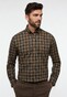 Eterna Premium 1863 Flanel Check Mini Button-Down Overhemd Zwart-Bruin