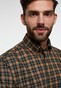 Eterna Premium 1863 Flanel Check Mini Button-Down Overhemd Zwart-Bruin