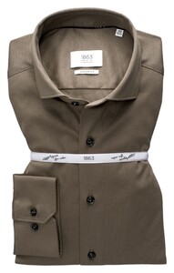 Eterna Premium 1863 Jersey Mercerized Cotton Non-Iron Luxury Softness Overhemd Taupe