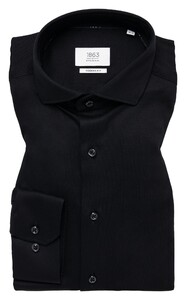 Eterna Premium 1863 Jersey Mercerized Cotton Non-Iron Luxury Softness Overhemd Zwart