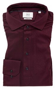 Eterna Premium 1863 Jersey Non-Iron Super Soft Long Sleeve Poloshirt Burgundy