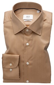 Eterna Premium 1863 Luxury Gentle Shirt Plain Color Non-Iron Cotton Overhemd Beige