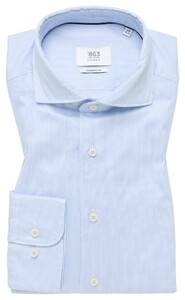 Eterna Premium 1863 Luxury Striped Two-Ply Cotton Twill Shirt Light Blue