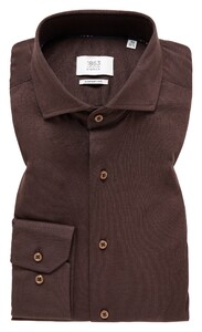 Eterna Premium 1863 Luxury Super Soft Jersey Cotton Wool Blend Overhemd Bruin