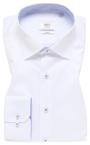 Eterna Premium 1863 Luxury Two-Ply Cotton Subtle Stripe Contrast Shirt White