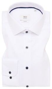 Eterna Premium 1863 Luxury Two-Ply Cotton Twill Contrast Buttons Overhemd Wit