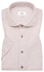 Eterna Premium 1863 Short Sleeve Cotton Linnen Overhemd Zand
