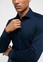 Eterna Premium 1863 Soft Jersey Plain Color Mercerized Cotton Non-Iron Overhemd Navy