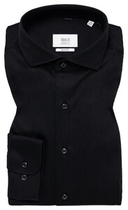 Eterna Premium 1863 Soft Jersey Plain Color Mercerized Cotton Non-Iron Overhemd Zwart