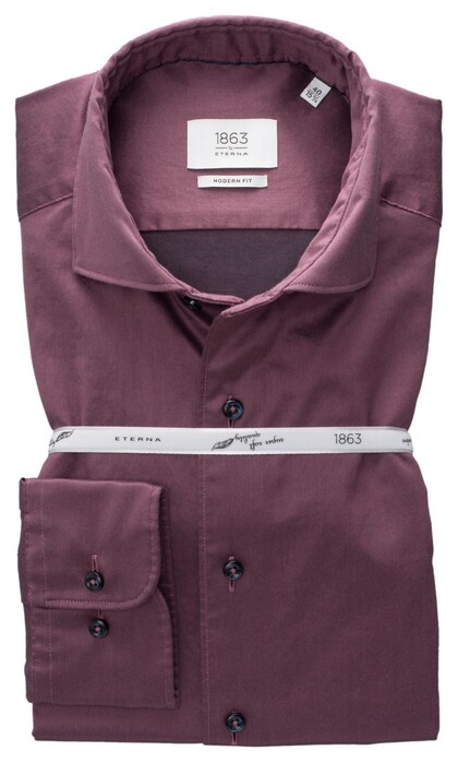 Eterna Premium 1863 Soft Luxury Twill Garment Washed Shirt Purple