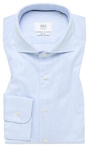 Eterna Premium 1863 Striped Luxury Two-Ply Cotton Easy-Iron Shirt Light Blue