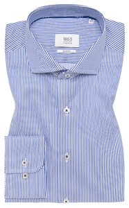 Eterna Premium 1863 Striped Two-Ply Cotton Non-Iron Overhemd Sky Blue