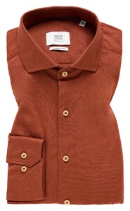 Eterna Premium 1863 Super Soft Quality Cotton Wool Blend Jersey Overhemd Terracotta