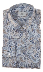 Eterna Santorini Paisley Shirt Blauw-Zand