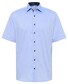 Eterna Short Sleeve Pinpoint Oxford Cotton Non-Iron Classic Kent Overhemd Blauw