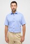 Eterna Short Sleeve Pinpoint Oxford Cotton Non-Iron Classic Kent Overhemd Blauw