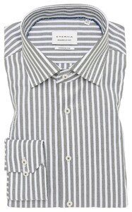 Eterna Stripe Non-Iron Twill Gala Kent Collar Overhemd Eucalyptus