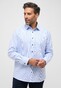 Eterna Stripe Twill Cotton Non-Iron Modern Kent Shirt Light Blue