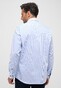 Eterna Stripe Twill Cotton Non-Iron Modern Kent Shirt Light Blue