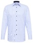 Eterna Striped Twill Cotton Non-Iron Modern Kent Overhemd Licht Blauw