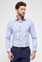 Eterna Striped Twill Cotton Non-Iron Modern Kent Shirt Blue