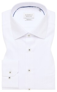 Eterna Structured Triangle Texture Cotton Non-Iron Gala Kent Overhemd Wit