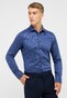 Eterna Subtle Texture Cotton Non-Iron Classic Kent Shirt Denim Blue