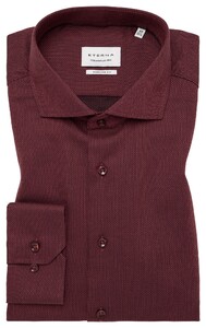 Eterna Texture Non-Iron Cotton Shark Collar Overhemd Bordeaux