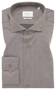 Eterna Texture Non-Iron Cotton Shark Collar Shirt Cognac