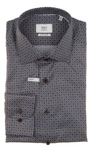 Eterna The Savile Geometric Shirt Overhemd Blauw